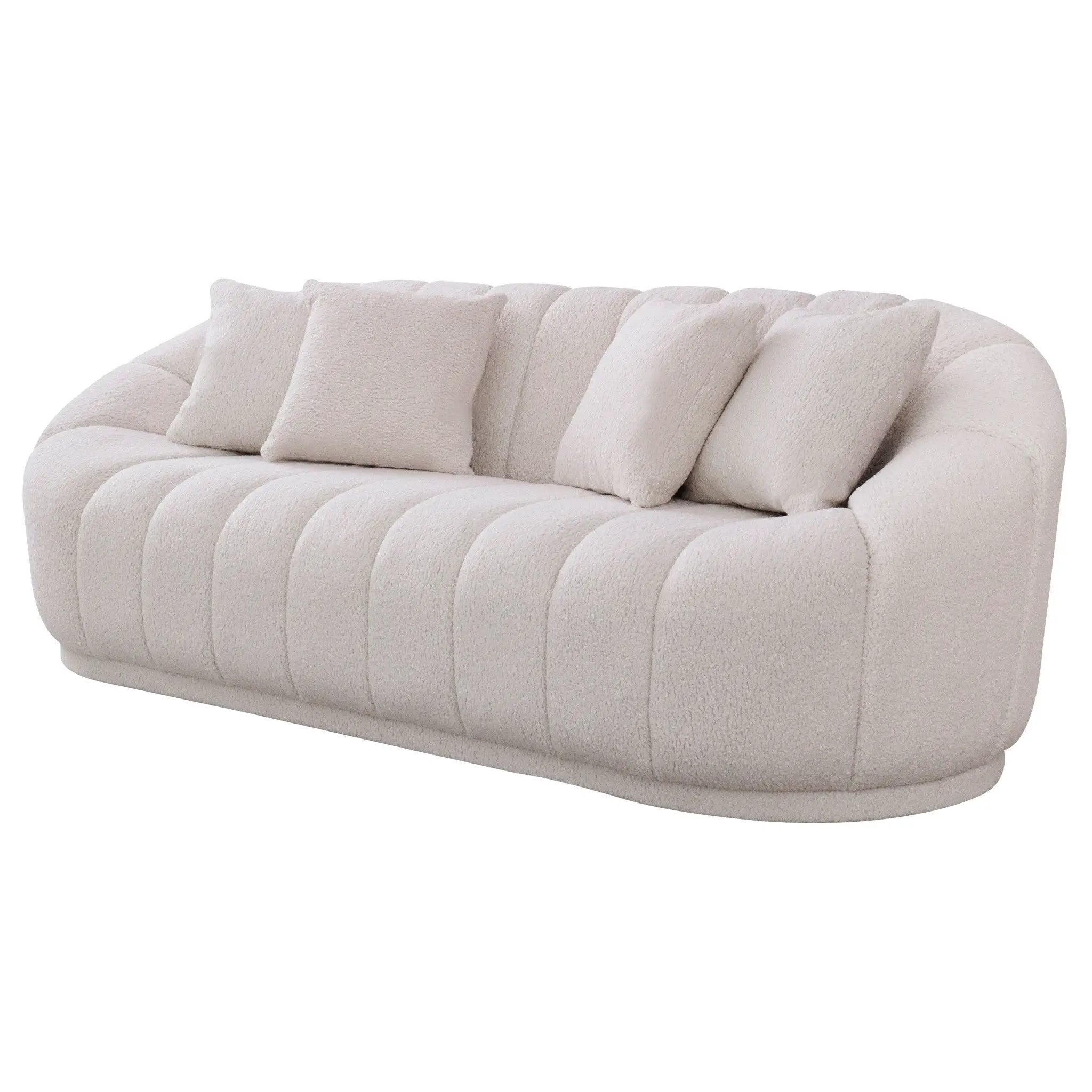 Maximilian - Modern Japandi Style Tight Back Boucle Couches by HouseOfZazla