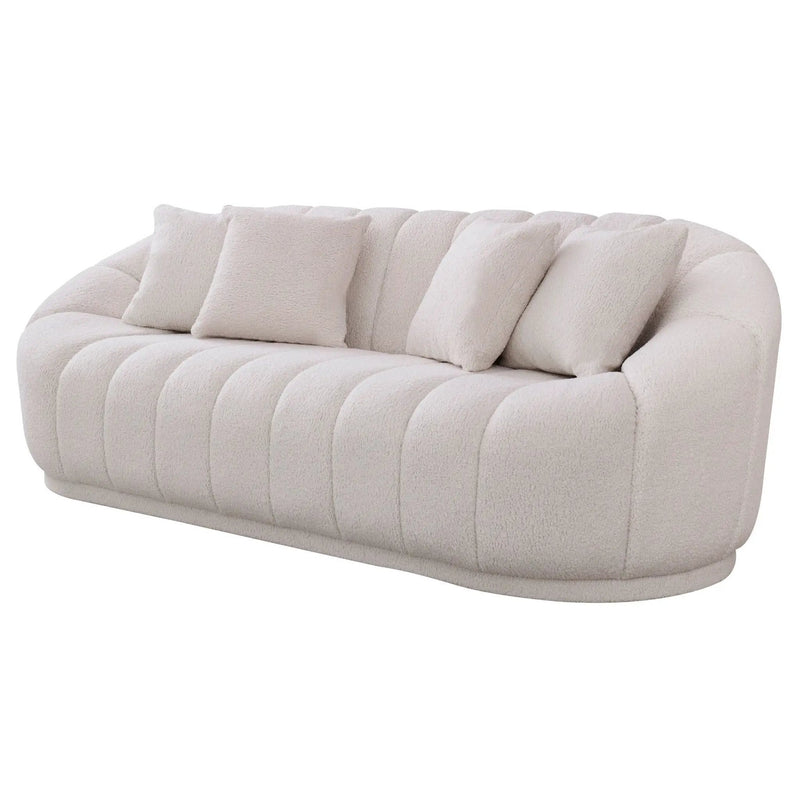 Maximilian - Modern Japandi Style Tight Back Boucle Couches by HouseOfZazla