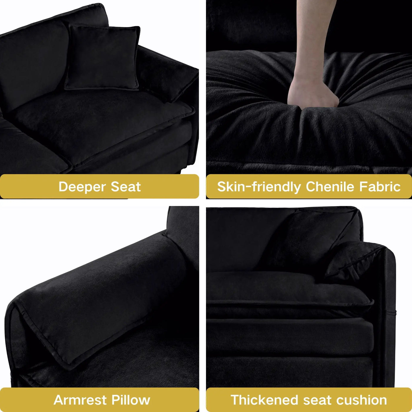 Oversized Chair With Movable Ottoman, Soft Upholstered Lounge Chair by HouseOfZazla