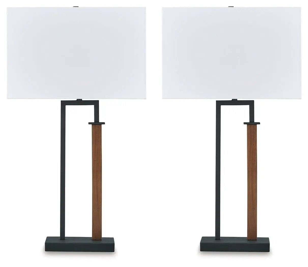 Voslen - Metal Table Lamp (Set of 2) - Black / Brown by Unique Piece Furniture