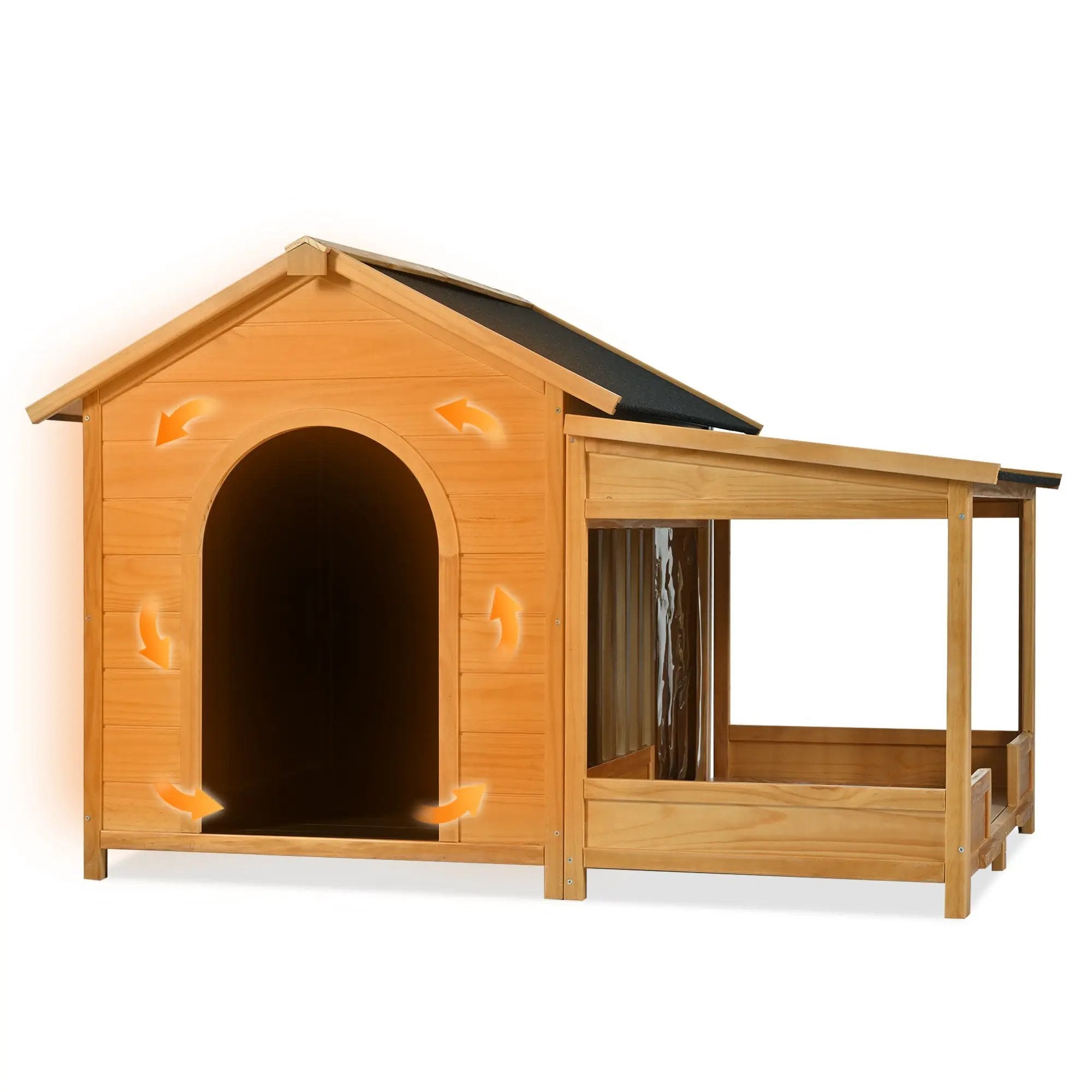 60.2 Inch Large Outdoor Dog House with Insulated Liner by HouseOfZazla