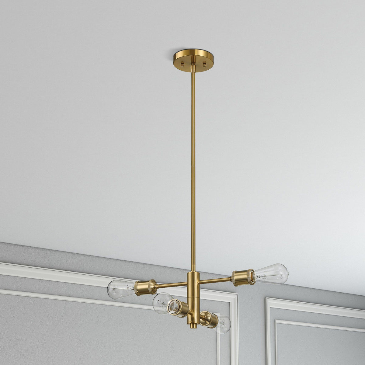 Trellis - 4 Lights Modern Gold Chandelier, photo 5 of 9