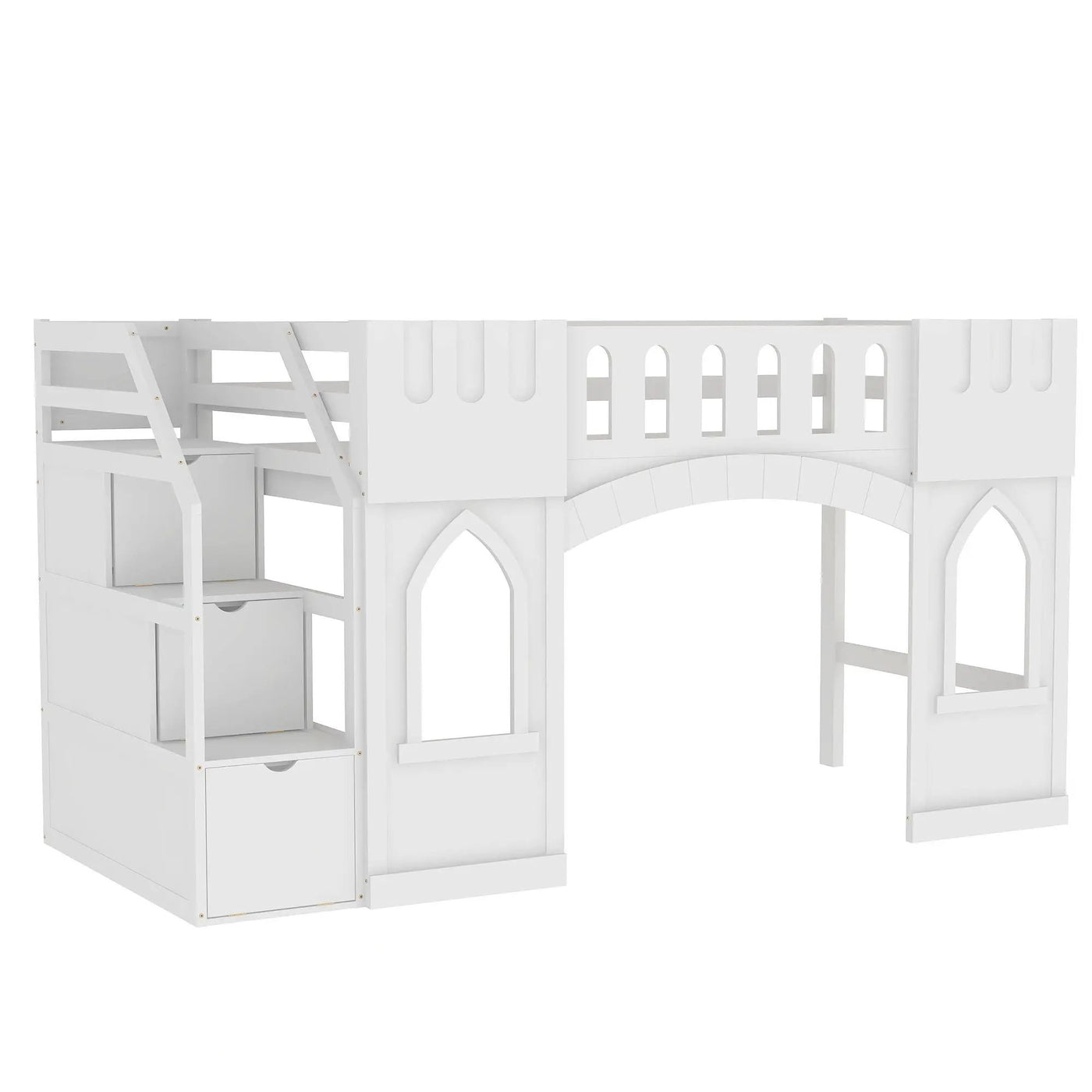 Loft Bed With Storage Staircase And Windows by HouseOfZazla