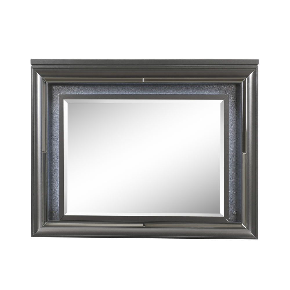 Sawyer Metallic Mirror with LED Lighting - Dark Gray, photo 2 of 4