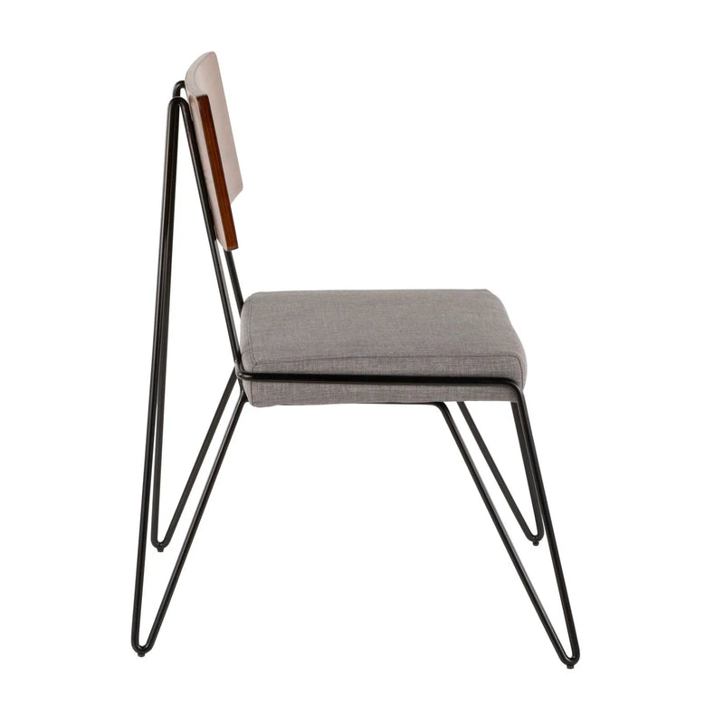 Loft - Mid-Century Modern Chair (Set of 2) - Black / Gray / Walnut by HouseOfZazla