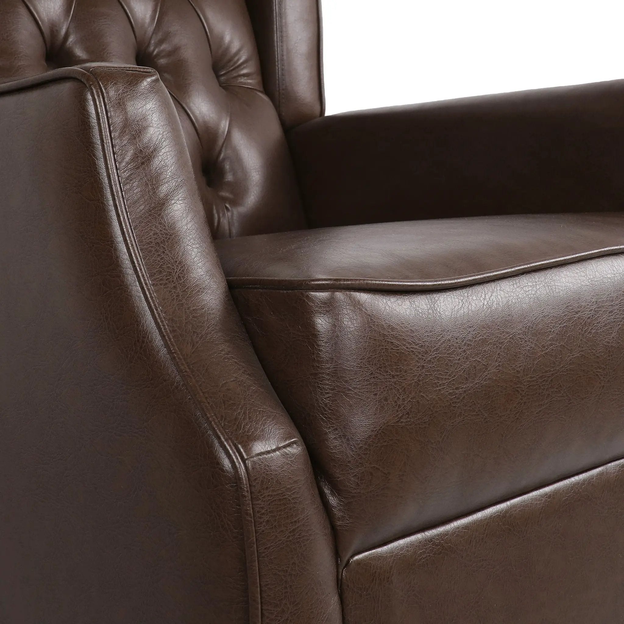 Amedou Contemporary Tufted Wingback Rocking Chair - Dark Brown by HouseOfZazla