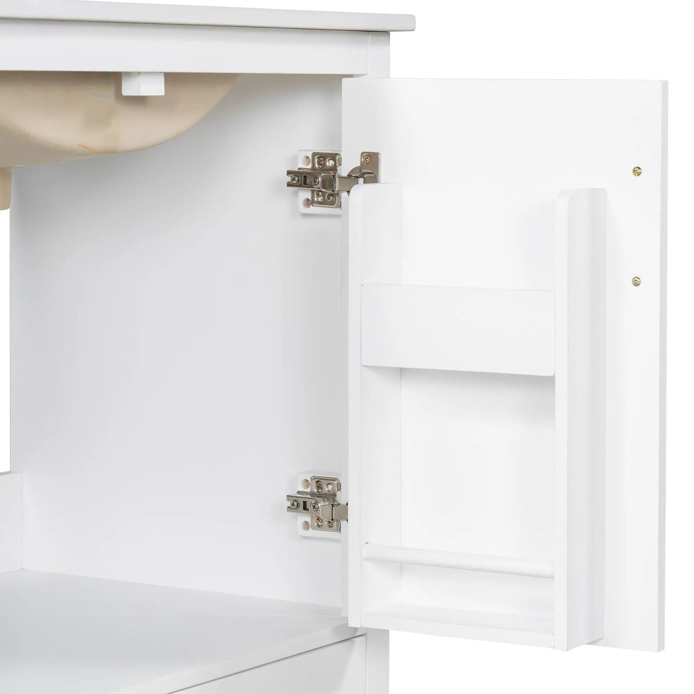 Bathroom Vanity With Sink, 1 Divided Drawer And 2 Soft Close Doors With Double Shelf by HouseOfZazla