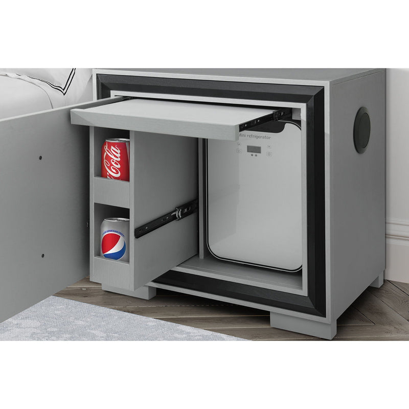 Nightstand with Cooler and Speaker - Gray/Black, Solid Wood, photo 4 of 9