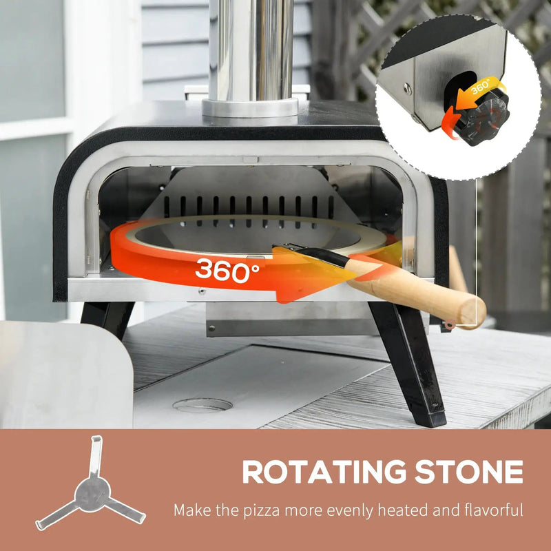 Outdoor Pizza Oven with 12" Rotating Stone by HouseOfZazla