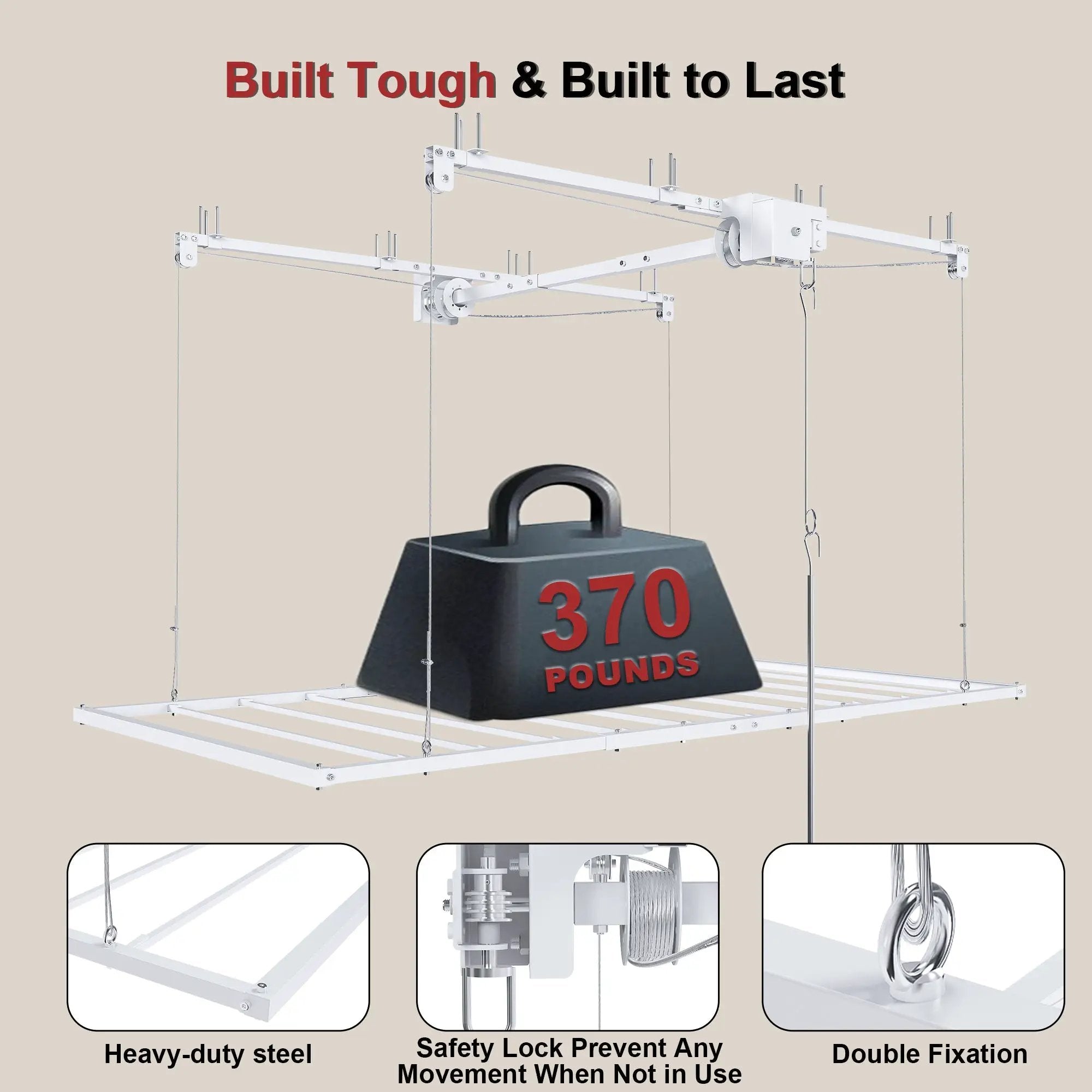 Overhead Garage Storage Rack 3x6 FT for High Ceilings by HouseOfZazla