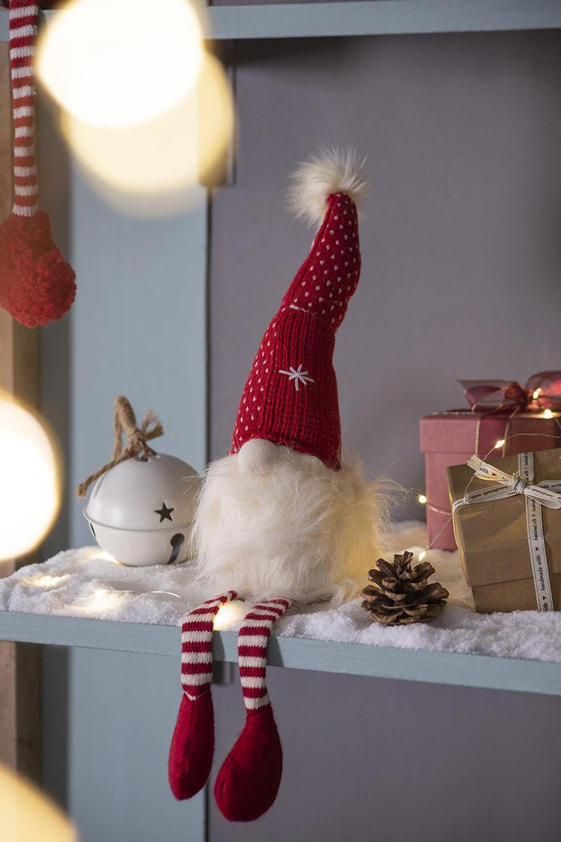 Christmas Gnomes Decorations Set of 2 with Fluffy Beards - White / Red, photo 2 of 10