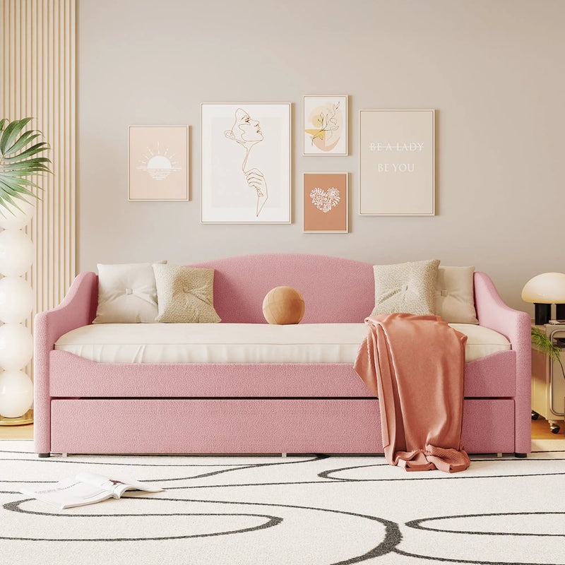 Design Upholstered Daybed With Light And Trundle by Unique Piece Furniture