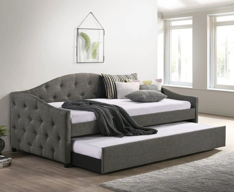 Sadie Upholstered Twin Daybed with Trundle Grey by Unique Piece Furniture