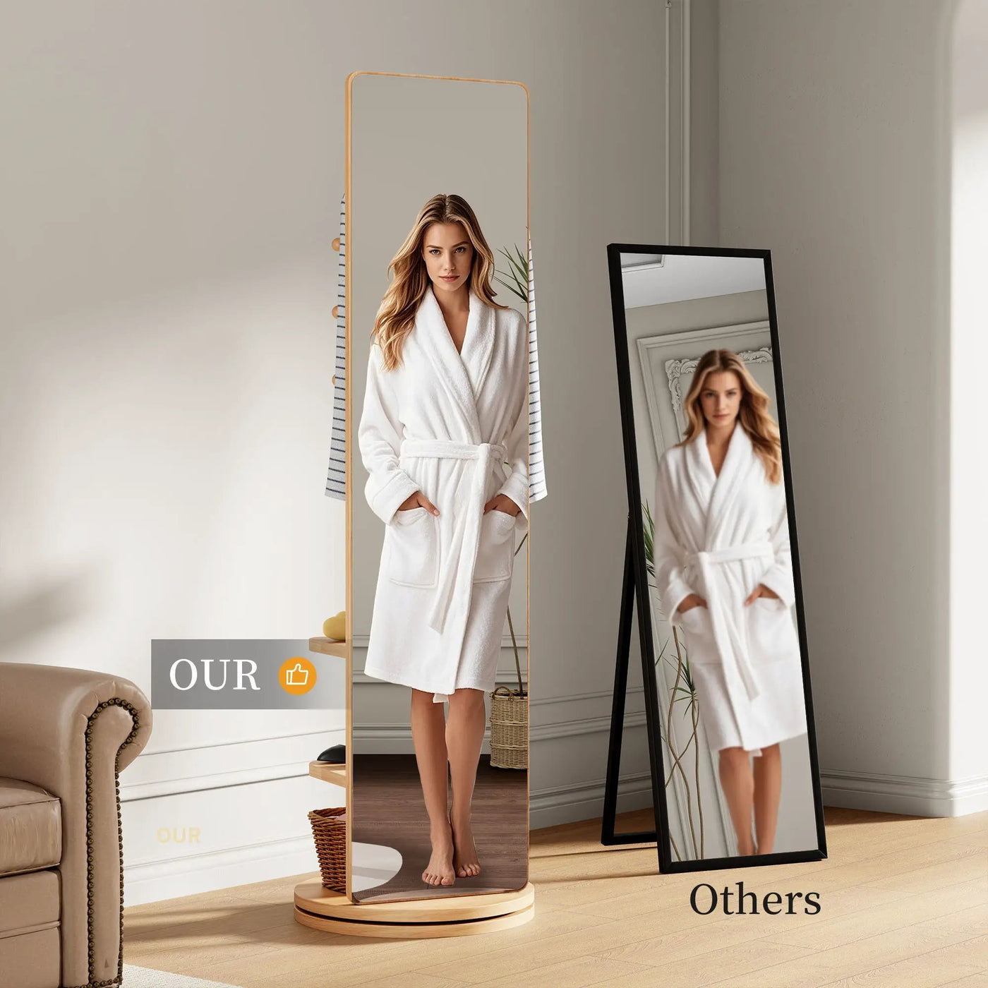 3 In 1 Multifunctional Full-Length Clothing Mirror by HouseOfZazla