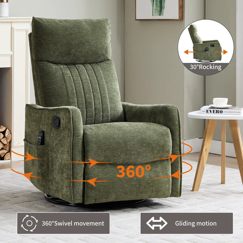 Green Heat Massage Manual Recliner Chair by HouseOfZazla