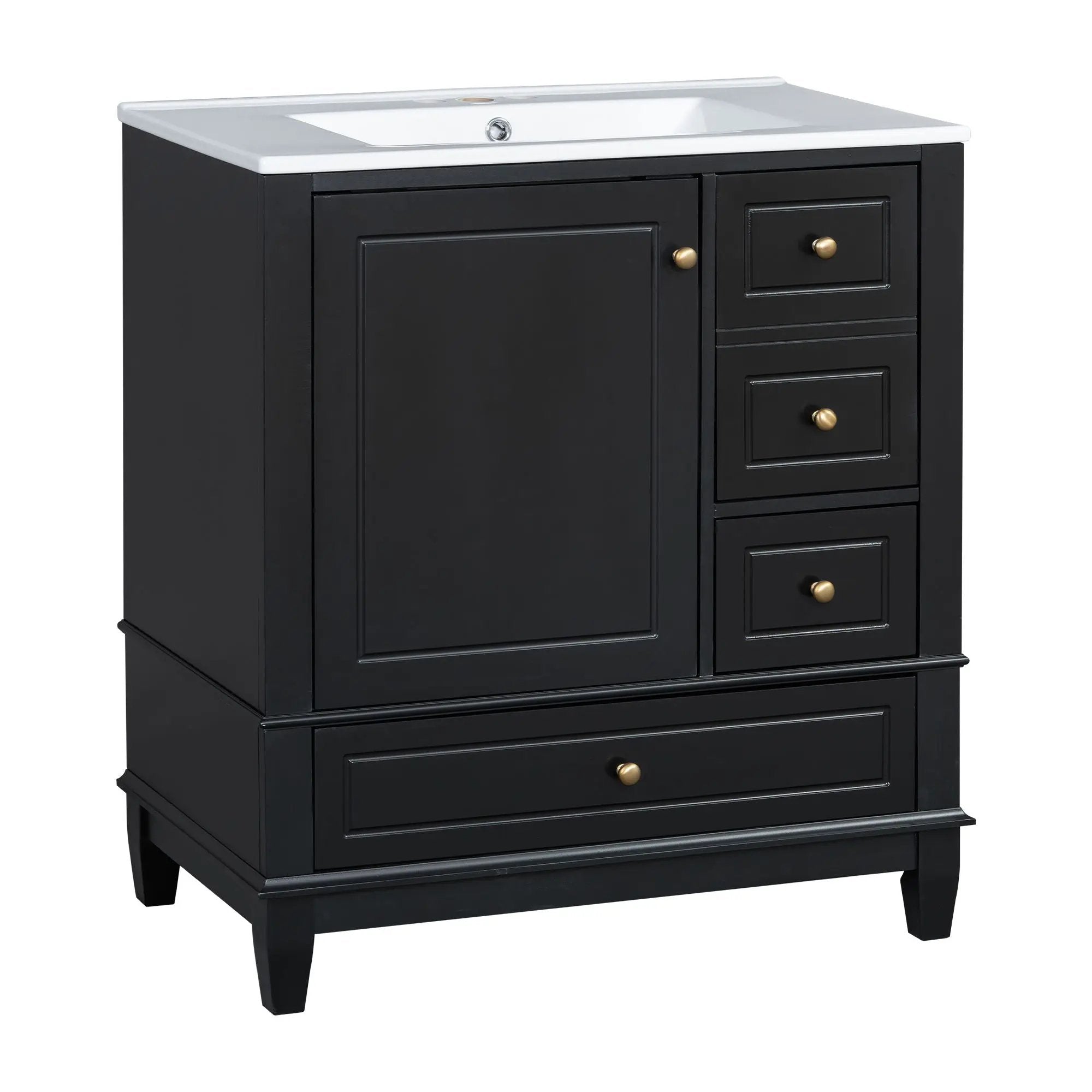 Freestanding Bathroom Vanity With Sink, Soft Close Door, 3 Drawers by HouseOfZazla