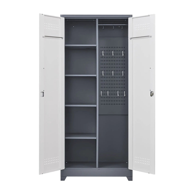 Lockers With Locking Doors, Adjustable Shelves, High Broom Tool Storage Cabinet by HouseOfZazla