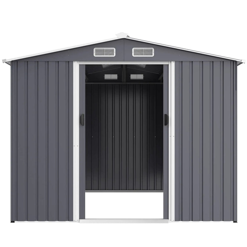 Outdoor Storage Shed Large Metal Tool Sheds, Heavy Duty Storage House With Sliding Doors by HouseOfZazla