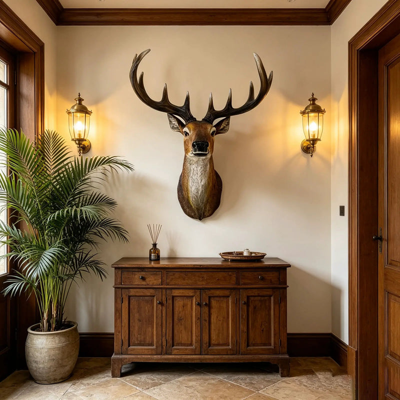 14.57" Wide Stag Head Wall Mount by HouseOfZazla