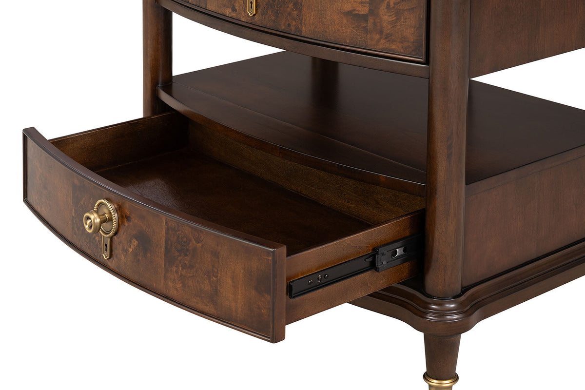 Traditional Style Nightstand with Power Outlet - Dark Cherry, photo 3 of 8