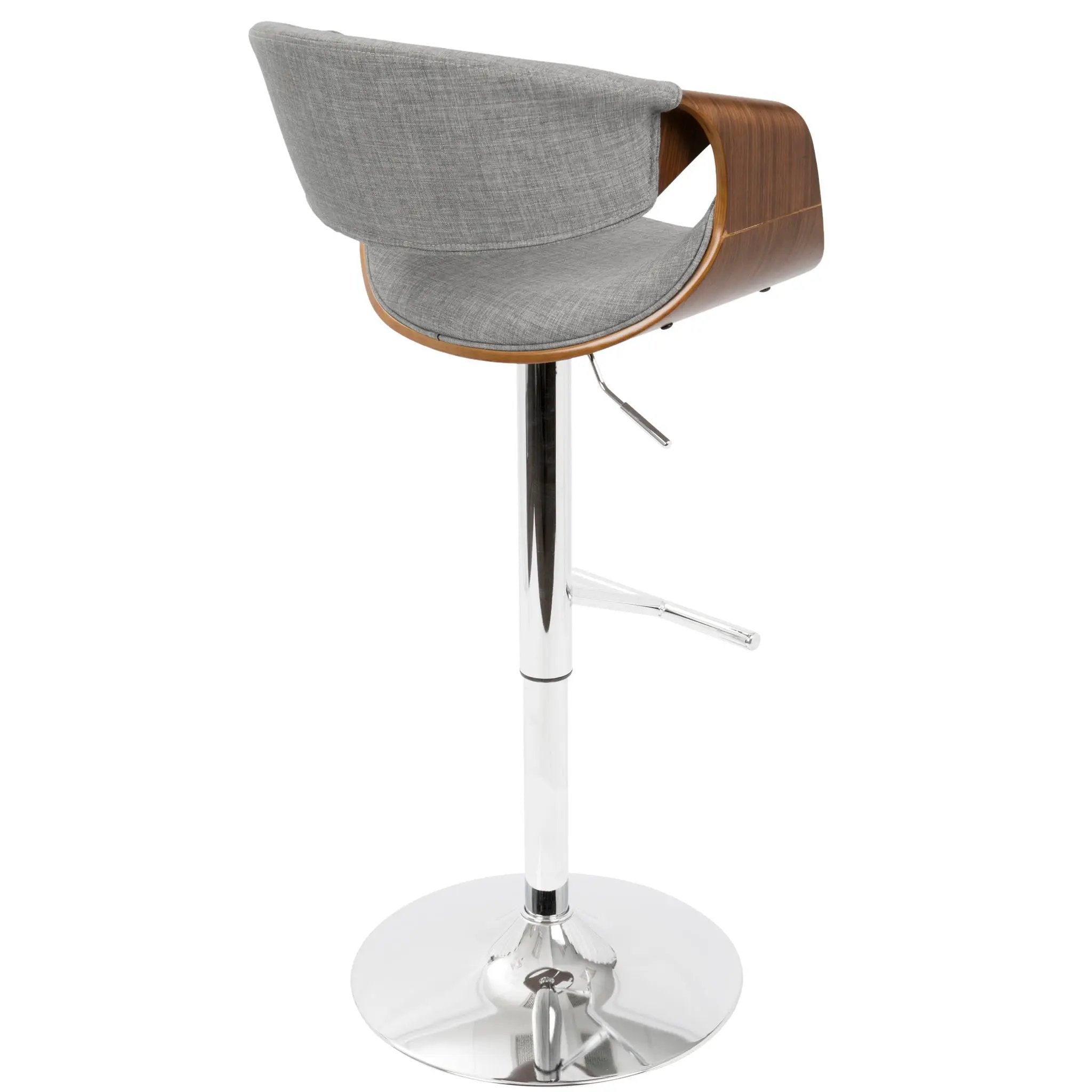 Curvo - Mid Century Modern Adjustable Barstool With Swivel With Straight T Footrest by Unique Piece Furniture