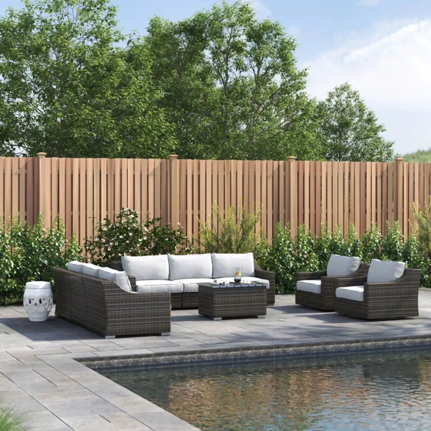 Stylish Sofa Seating Group With Cushions Perfect For Outdoor Gatherings by Unique Piece Furniture