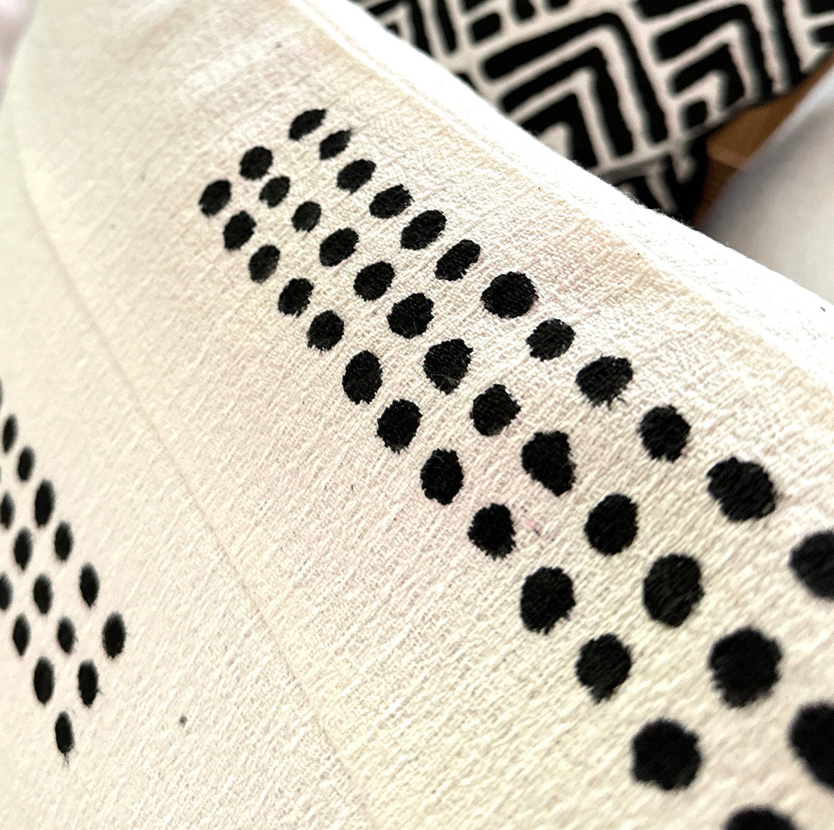 Boho Dots White Sadza Pillow, photo 2 of 4