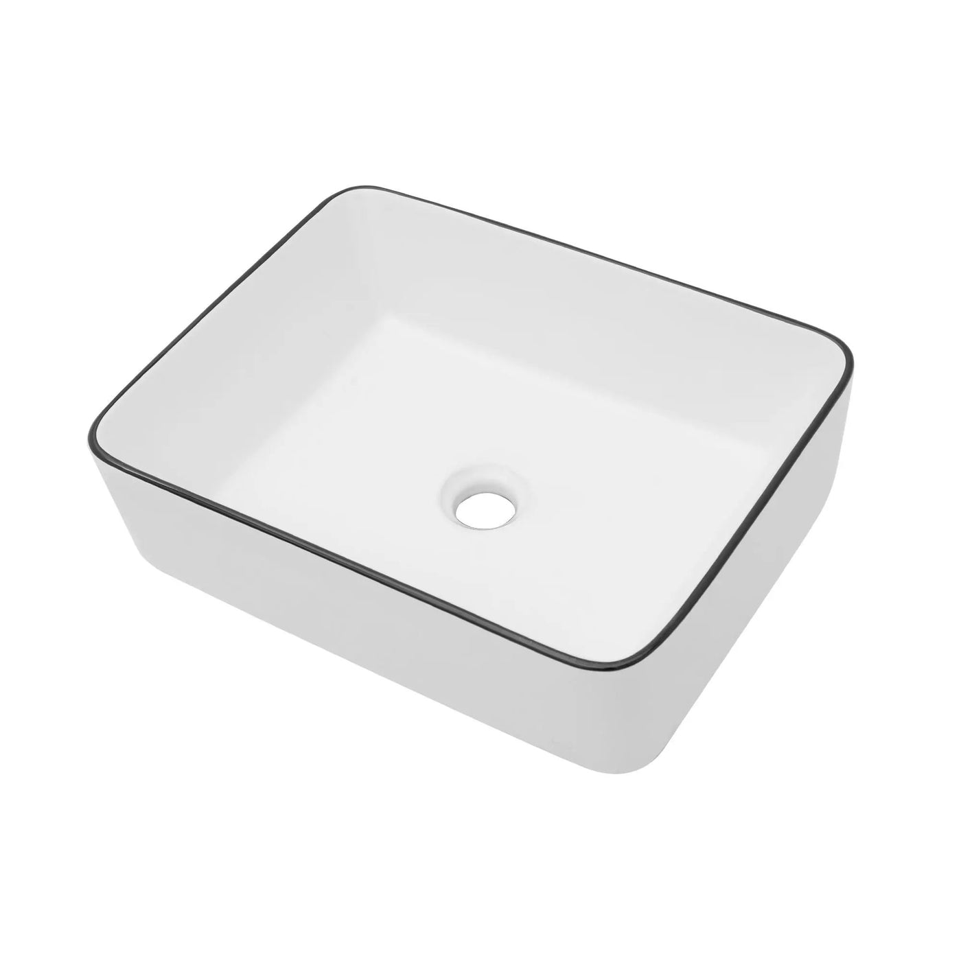 Modern European Style Ceramic Rectangular Vessel Bathroom Sink by HouseOfZazla