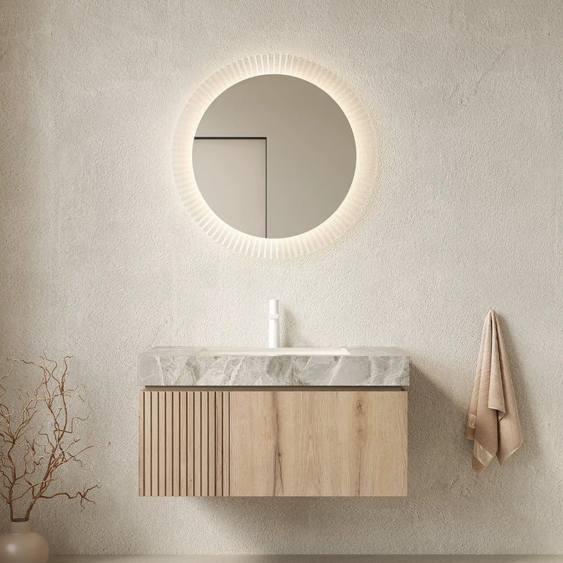 MURI 36" Bathroom Vanity with Sink, Floating Wall-Mounted Cabinet by HouseOfZazla