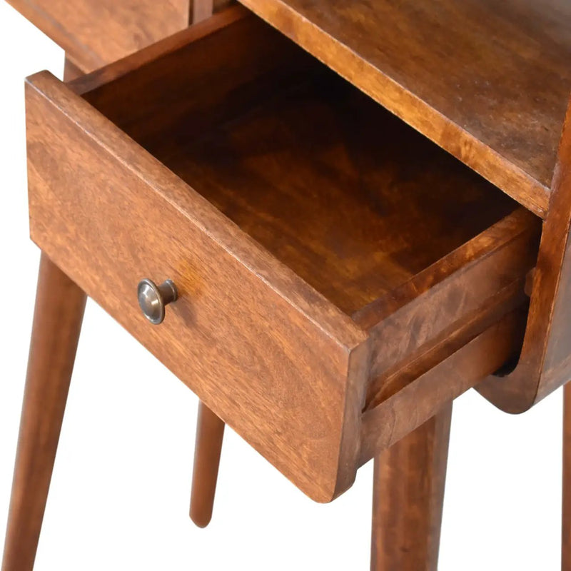 Solid Wood Mini Console Table, 2 Drawers, 1 Open Slot by HouseOfZazla