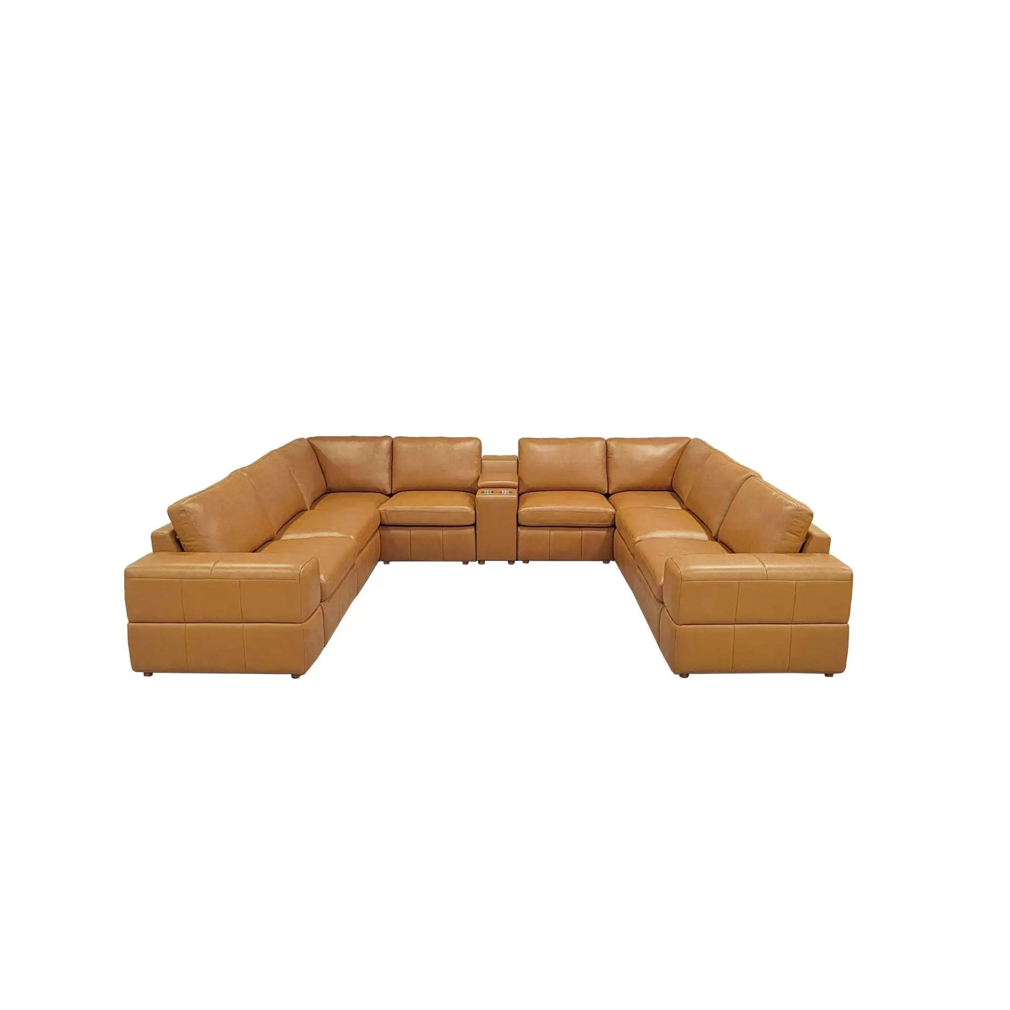 Upholstered Large Arms Sectional With Recliner Seats by Unique Piece Furniture