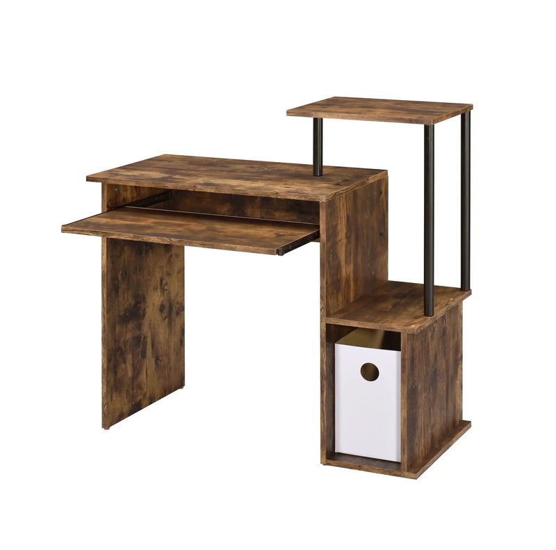 Lyphre Computer Desk - Weathered Oak / Black by HouseOfZazla