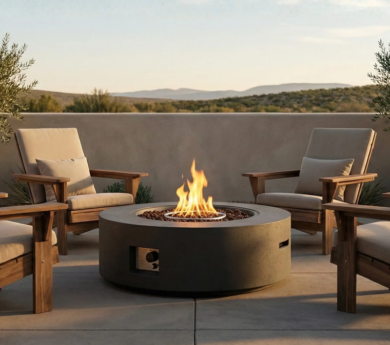 40' Round Outdoor Propane Fire Pit Table by HouseOfZazla