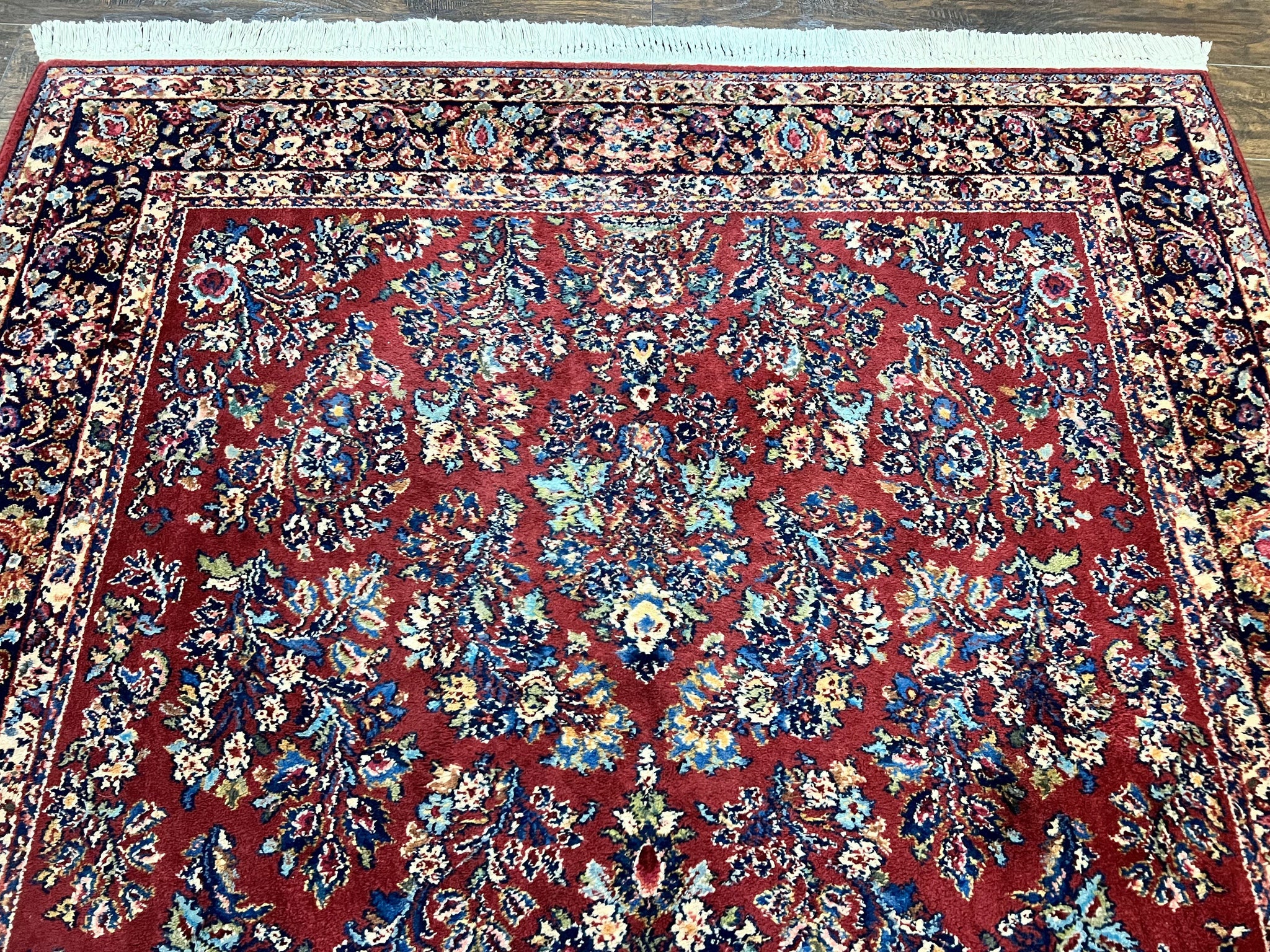Karastan Rug 5.9 x 9 Red Sarouk #785, Wool Karastan Carpet, Original 700 Series, Vintage Karastan Oriental Rug Discontinued by Jewel Rugs