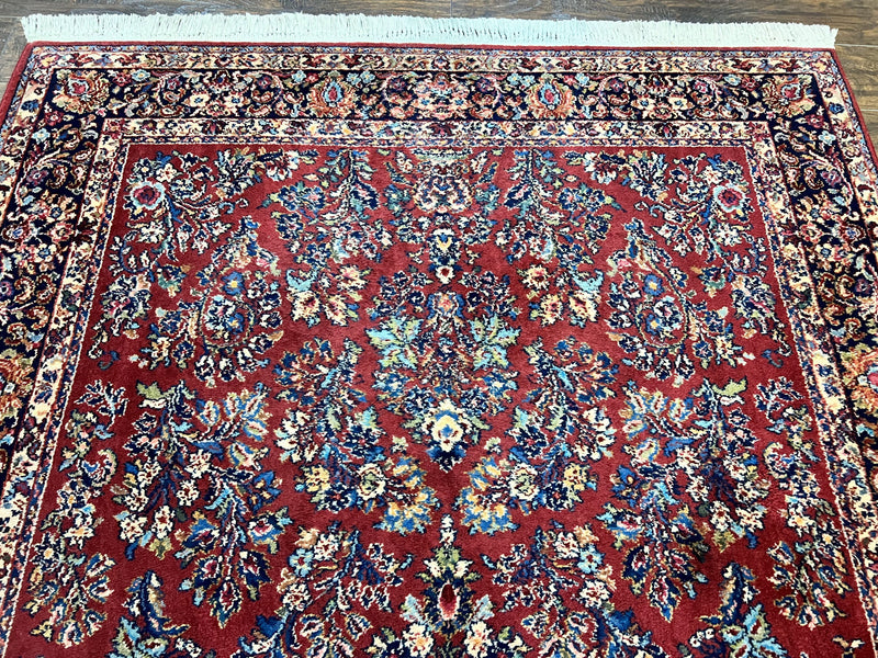 Karastan Rug 5.9 x 9 Red Sarouk #785, Wool Karastan Carpet, Original 700 Series, Vintage Karastan Oriental Rug Discontinued by Jewel Rugs