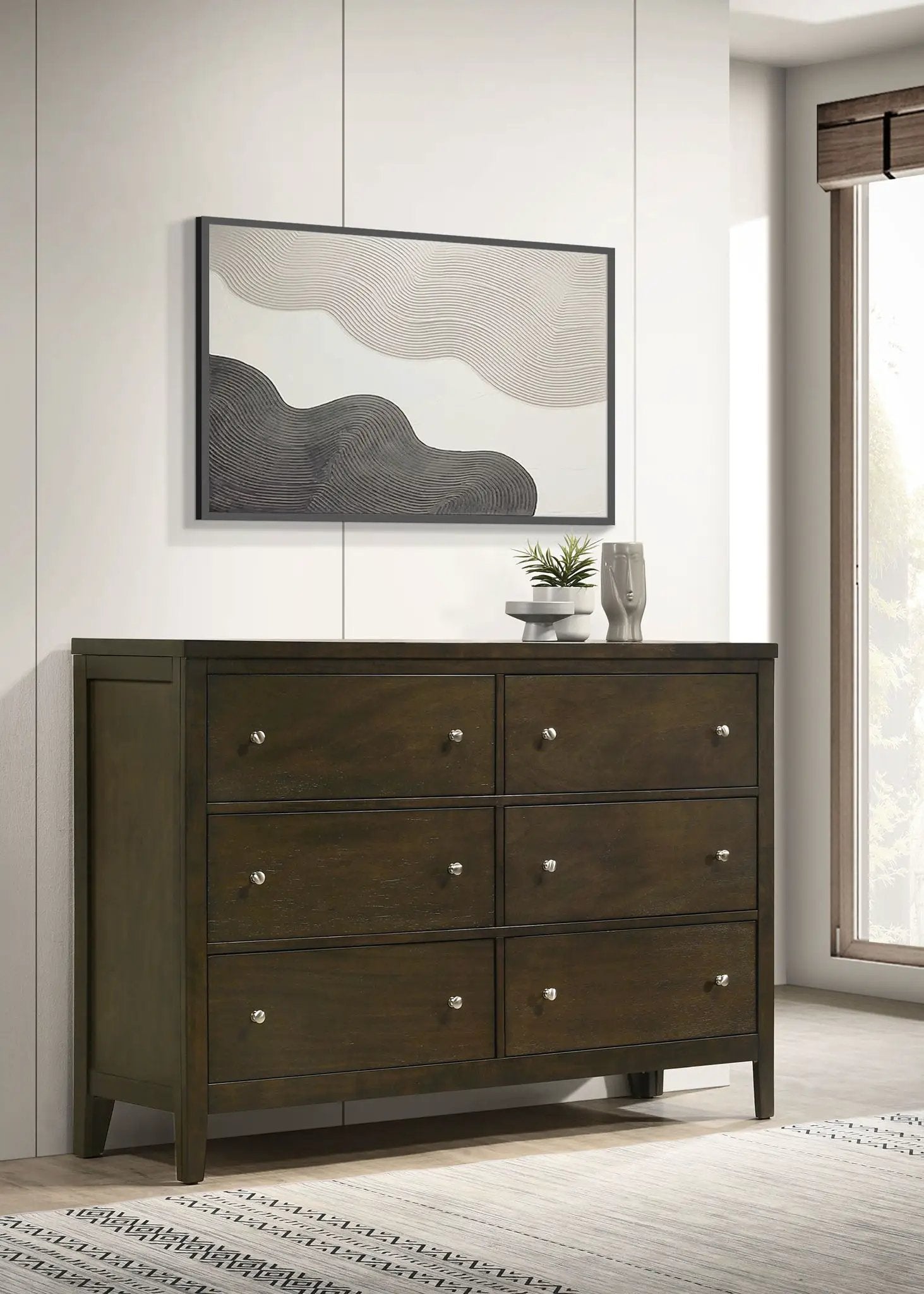 Wilkes 6-drawer Dresser Cabinet Dark Cocoa by Unique Piece Furniture