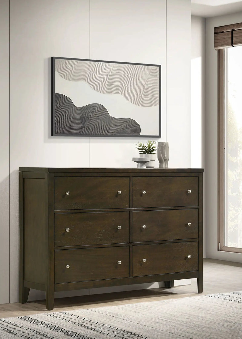 Wilkes 6-drawer Dresser Cabinet Dark Cocoa by Unique Piece Furniture