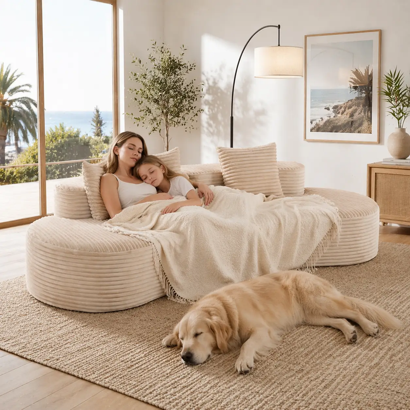 110.24" Fully Compressed Sofa with 2 Lumbar Pillows by HouseOfZazla