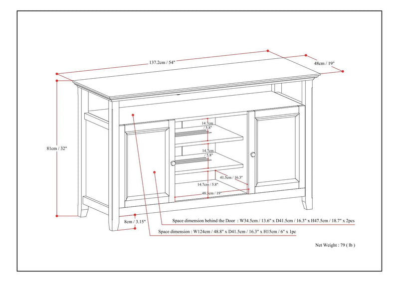 Amherst - TV Media Stand, Handcrafted by HouseOfZazla