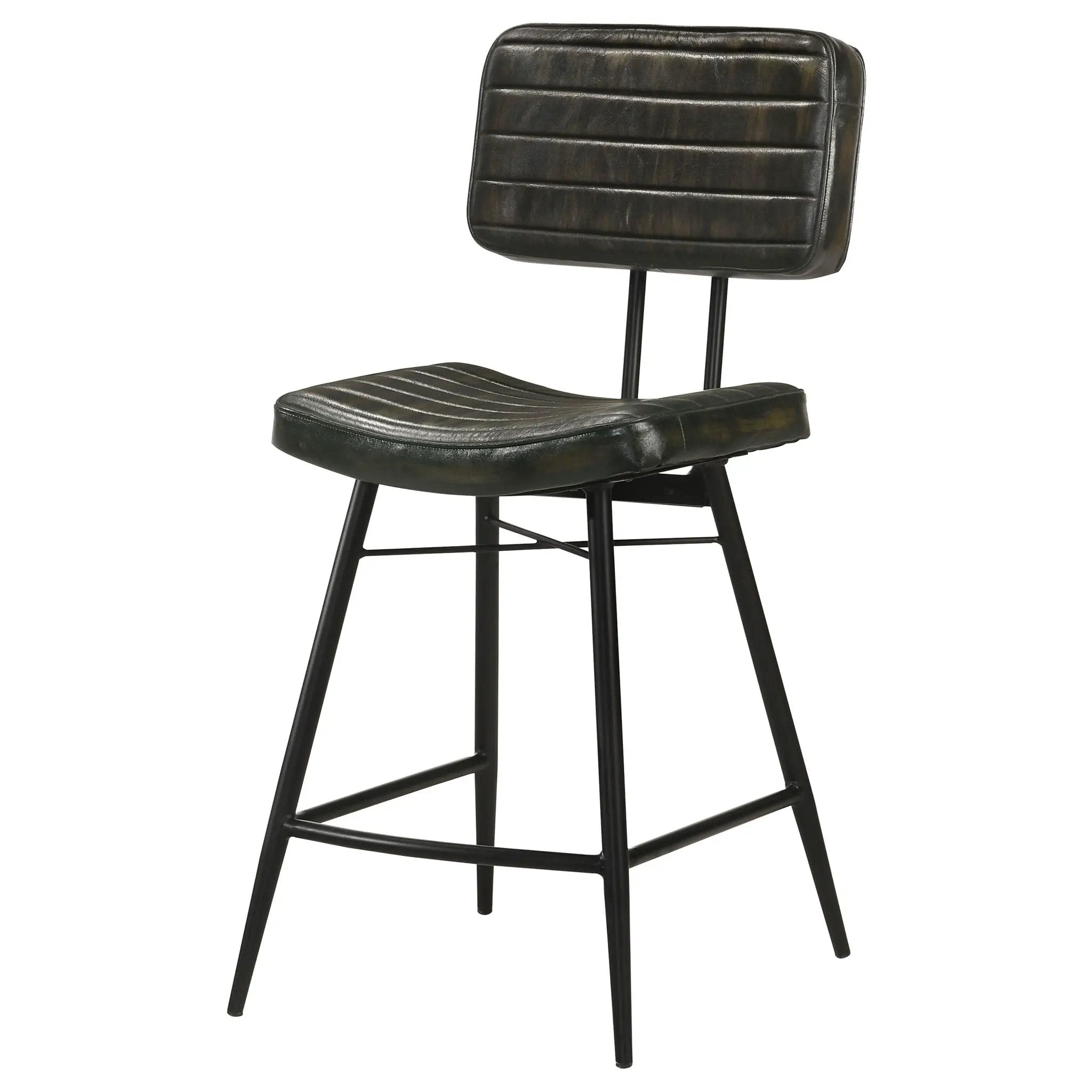 Partridge Leather Counter Chair Antique Espresso (Set of 2) by Unique Piece Furniture