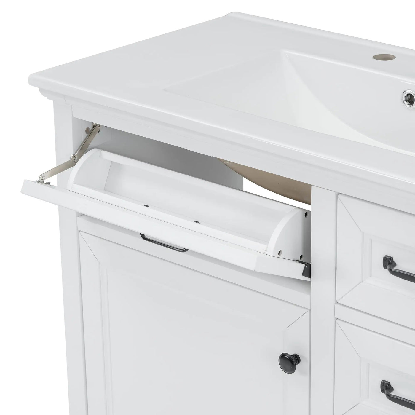 36" Bathroom Vanity With Sink, 2 Tip-Out Drawers, Soft Close Hinges by HouseOfZazla