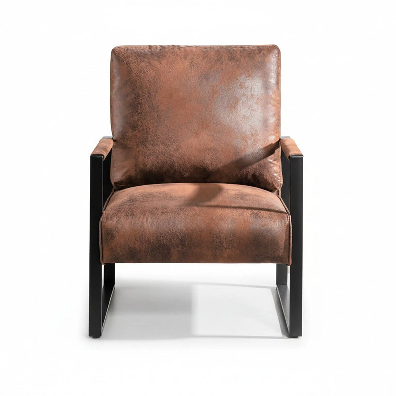 Accent Chair With Durable Square Frame, Armchair For Living Room - Brown by Unique Piece Furniture
