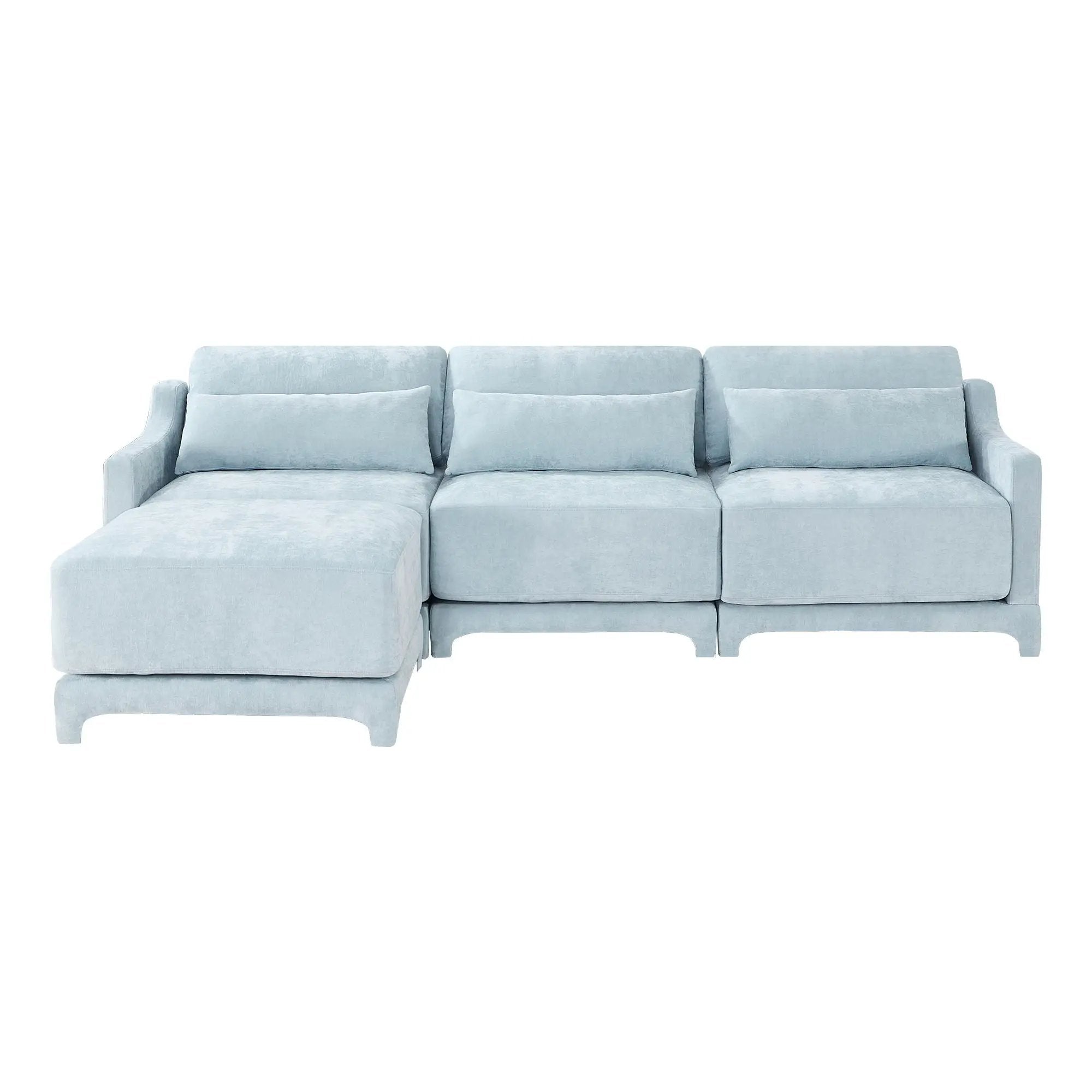 Stylish Sofa With Ottoman And Lumbar Pillows, Ergonomic Design by HouseOfZazla