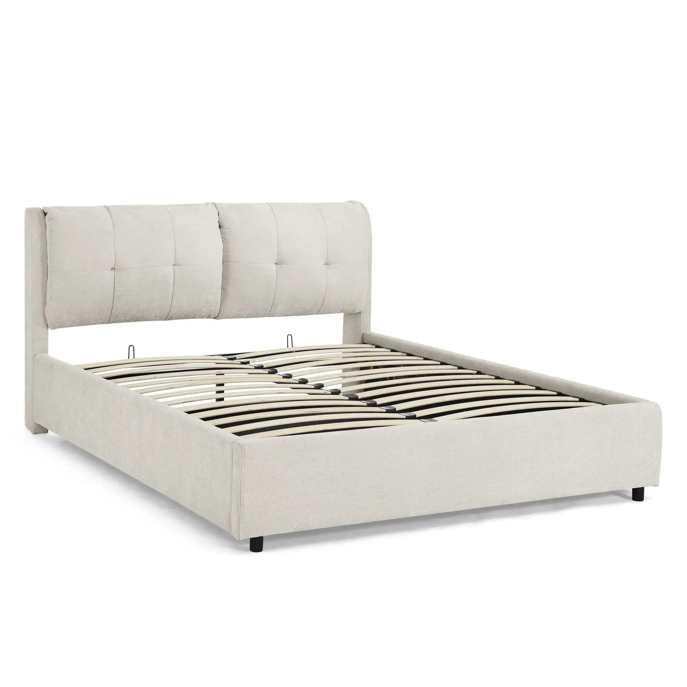 Storage Upholstered Hydraulic Platform Bed With Integrated Headboard by HouseOfZazla