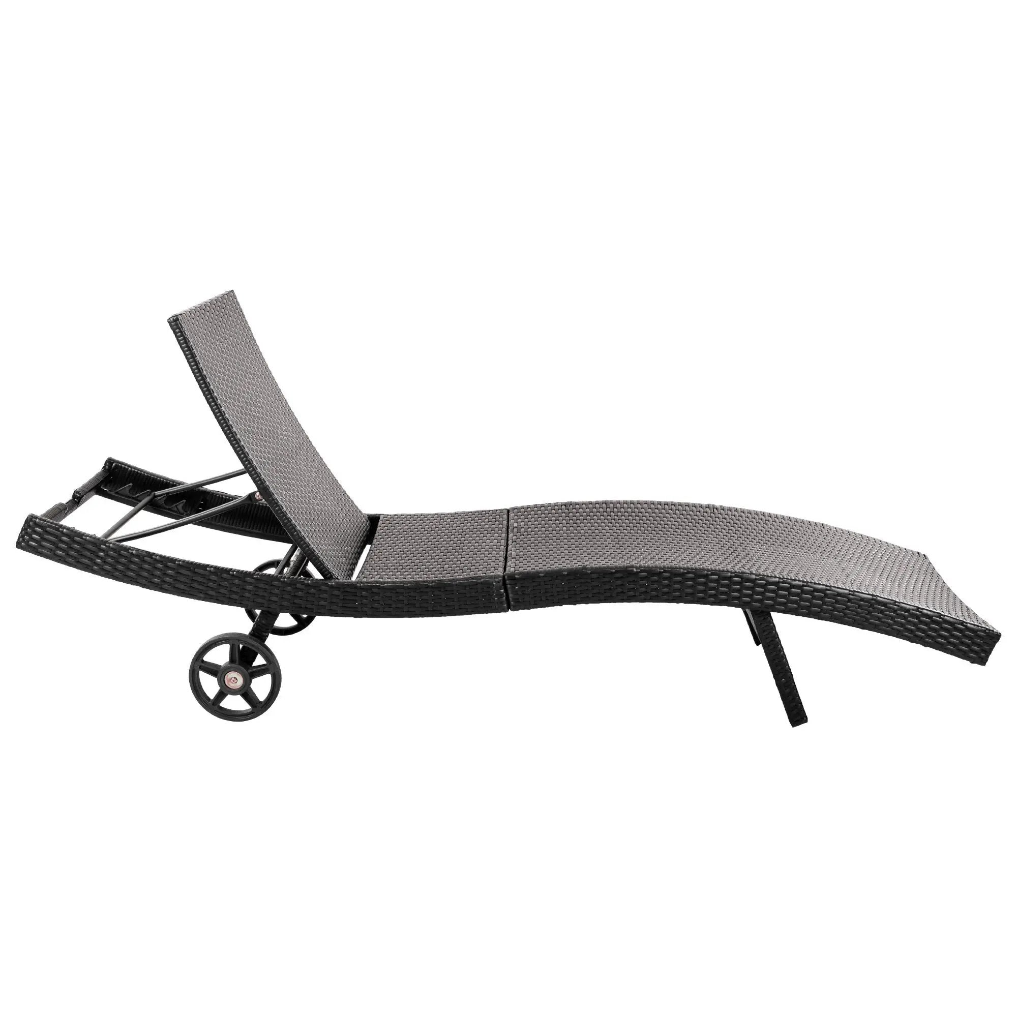 K&K 80'' Patio Wicker Chaise Lounge Chairs Set of 2 by HouseOfZazla