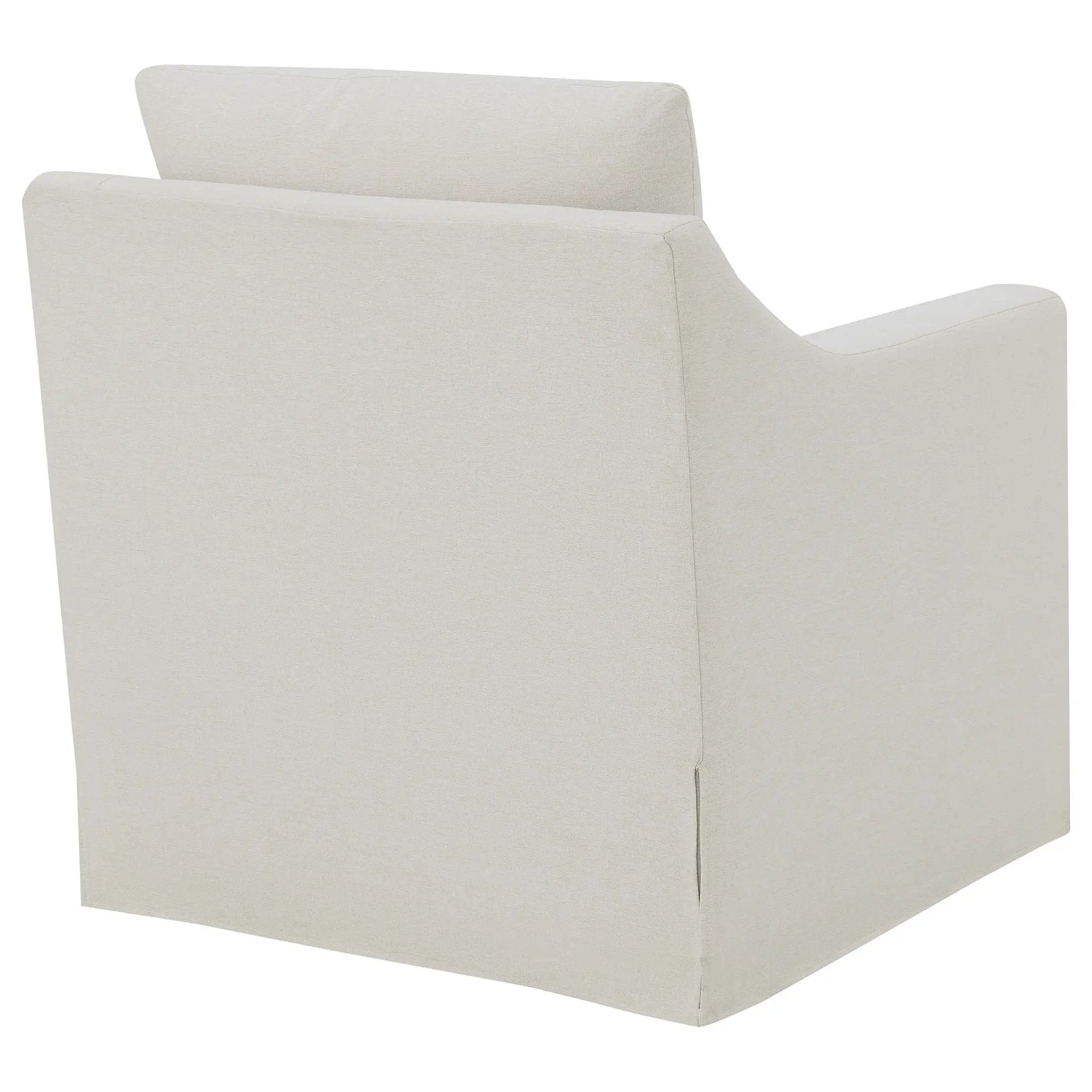 Winter Upholstered Sloped Arm Accent Swivel Chair Beige by Unique Piece Furniture