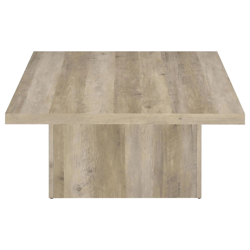 Devar Square Engineered Wood Coffee Table Distressed Pine by Unique Piece Furniture