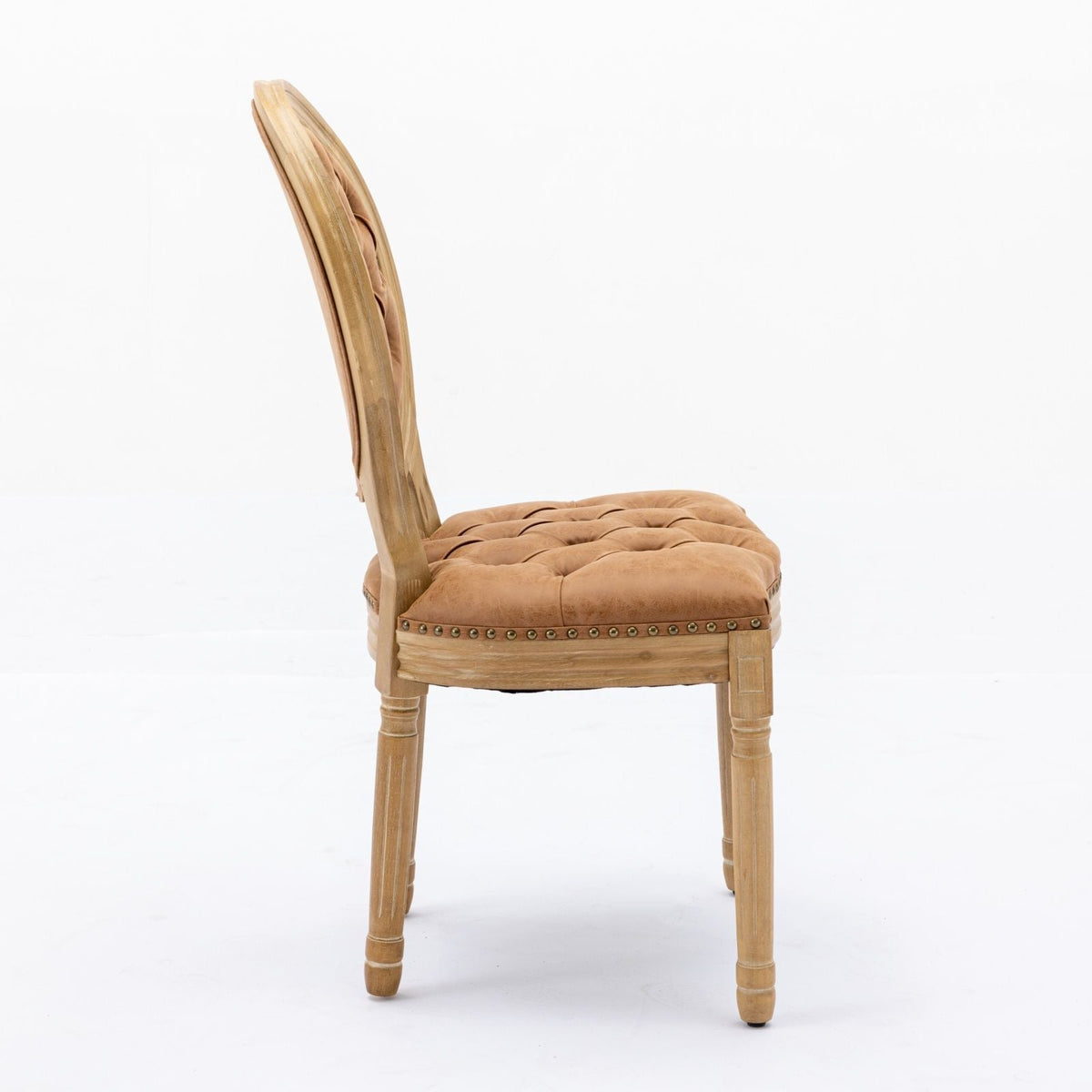 French Style Solid Wood Dining Chair with Nailhead Trim - Multiple Colors, photo 17 of 40