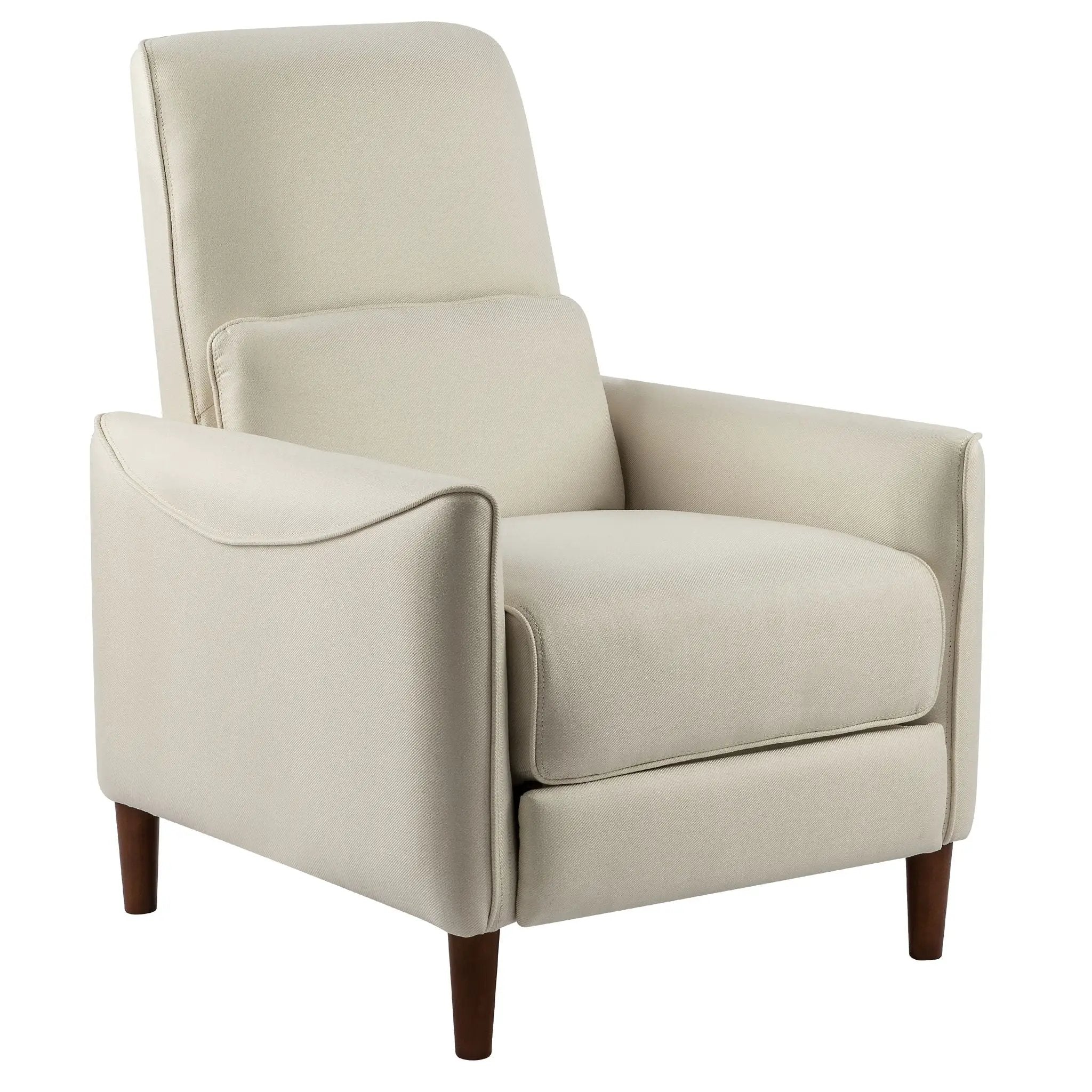 Upholstered Push Recliner Chair With Rubber Wood Legs For Living Room by Unique Piece Furniture