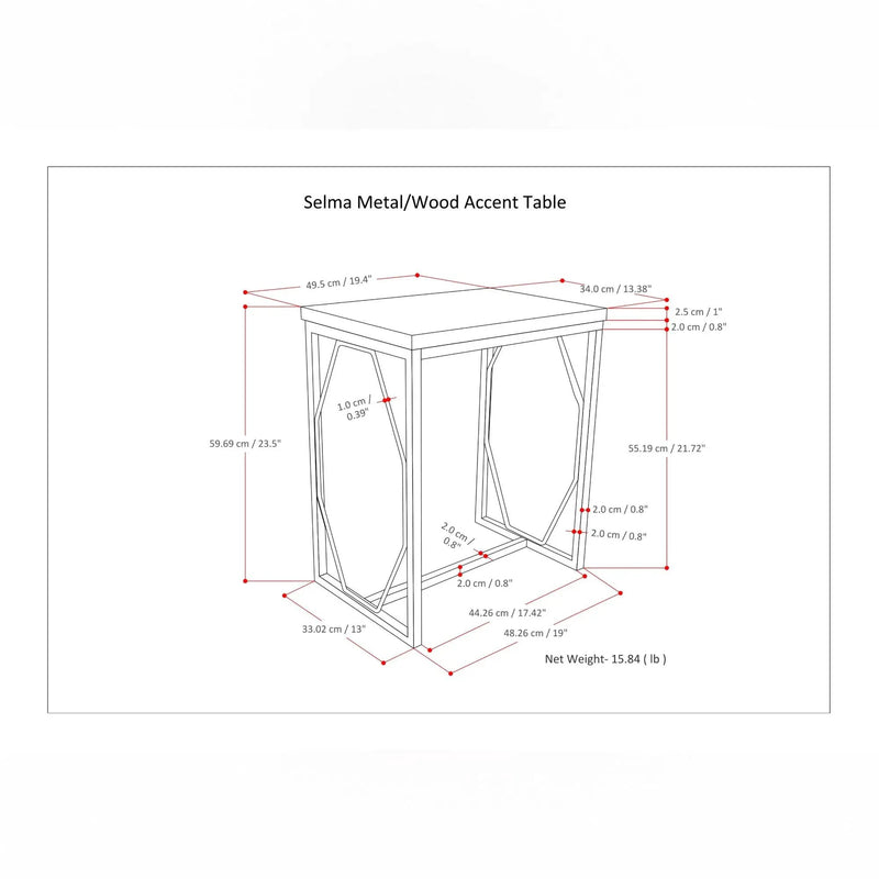 Selma - Handcrafted Metal And Wood Accent Table by Unique Piece Furniture